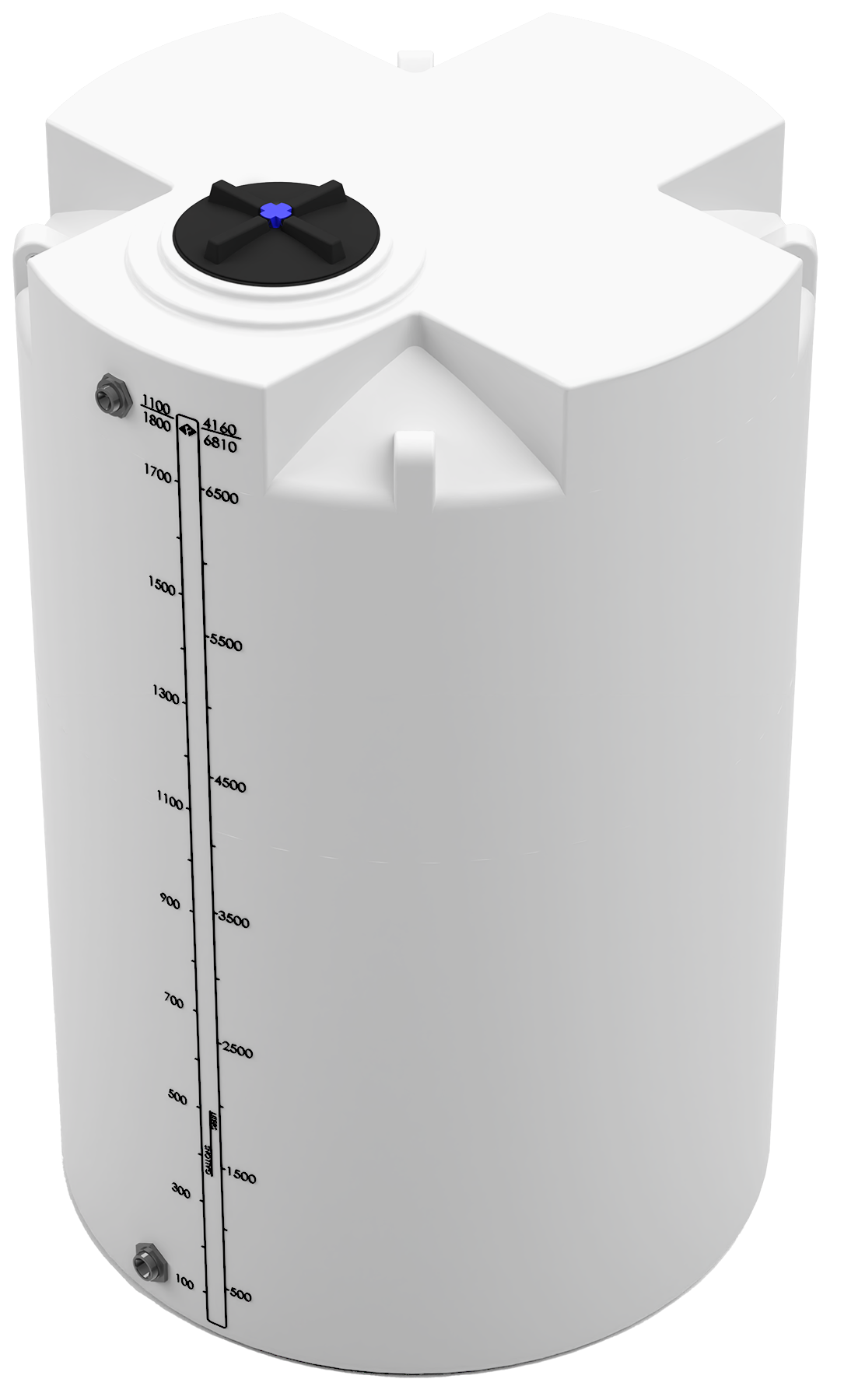 1800 GAL PROCHEM® PLUS POTABLE WATER TANK - LPE 1.0 FDA - NATURAL  - DIA 72" x HGT 113" - LID 16" - BH FITTING T 1.5” / B 2” 