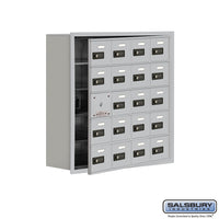 Thumbnail for Recessed Mounted Cell Phone Locker with 20 A Doors (19 usable) in Aluminum - Resettable Combination Locks