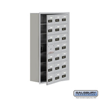 Thumbnail for Recessed Mounted Cell Phone Locker with 21 A Doors (20 usable) in Aluminum - Resettable Combination Locks