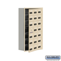 Thumbnail for Recessed Mounted Cell Phone Locker with 21 A Doors (20 usable) in Sandstone - Resettable Combination Locks