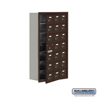 Thumbnail for Recessed Mounted Cell Phone Locker with 21 A Doors (20 usable) in Bronze - Resettable Combination Locks