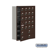 Thumbnail for Recessed Mounted Cell Phone Locker with 20 A Doors (19 usable) 4 B Doors in Bronze - Resettable Combination Locks