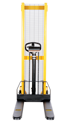 Steel Manual Stacker Fixed Forks/Legs 2,000 Lb. Capacity Black / Yellow