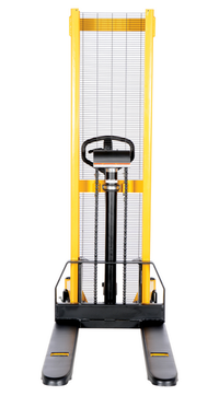 Thumbnail for Steel Manual Stacker Fixed Forks/Legs 2,000 Lb. Capacity Black / Yellow