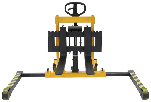 Steel Stacker Manual Pump 2 - 35 In. 3,000 Lb. Capacity Black / Yellow