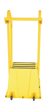 Thumbnail for Polyethylene Nestable with Hand and Back Rails Casters 2 Step 500 Lb. Capacity Yellow