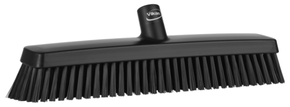 Heavy-Duty Push Broom, 16.5", Soft/stiff, Black