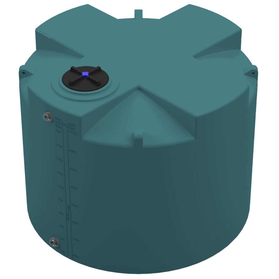 2000 GAL PROCHEM® PLUS POTABLE WATER TANK - LPE 1.0 FDA - GREEN  - DIA 95" x HGT 75" - LID 16" - BH FITTING T 1.5” / B 2” 