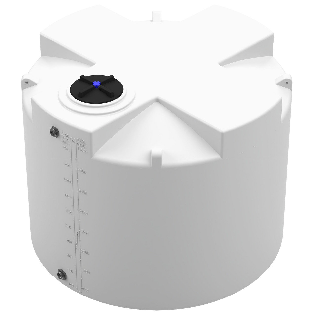 2000 GAL PROCHEM® PLUS POTABLE WATER TANK - LPE 1.0 FDA - NATURAL  - DIA 95" x HGT 75" - LID 16" - BH FITTING T 1.5” / B 2” 