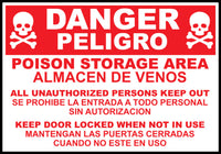 Thumbnail for Zing Bilingual Agriculture Sign, Danger Poison Storage Area, 10