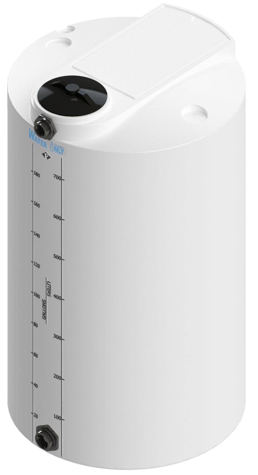 200 Gal ProChem® Potable Water Tank w/Bulkhead Fittings - Twist Lid 8" - LPE 1.0 - Natural 