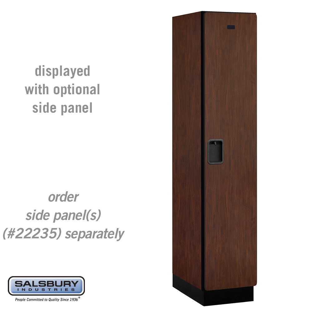 15" Wide Single Tier Designer Wood Locker - 1 Wide - 6 Feet High - 21 Inches Deep - Mahogany