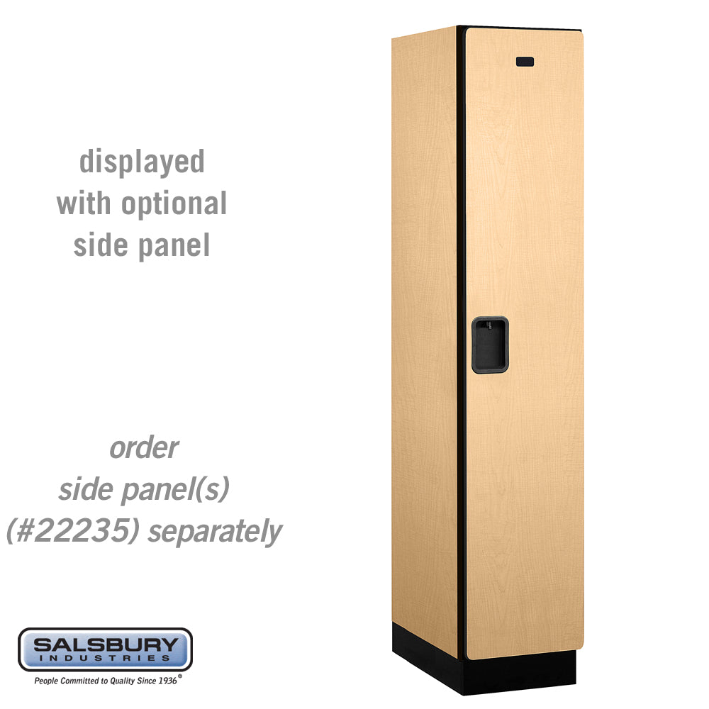 15" Wide Single Tier Designer Wood Locker - 1 Wide - 6 Feet High - 21 Inches Deep - Maple