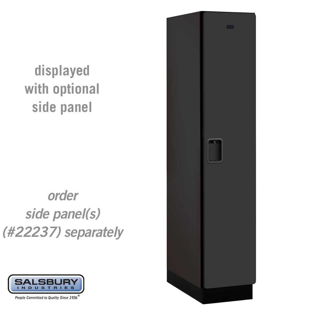 15" Wide Single Tier Designer Wood Locker - 1 Wide - 6 Feet High - 24 Inches Deep - Black