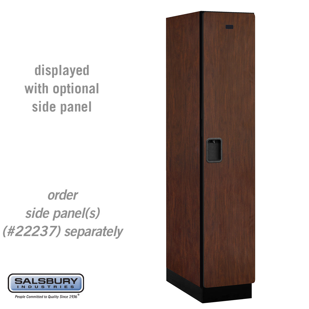 15" Wide Single Tier Designer Wood Locker - 1 Wide - 6 Feet High - 24 Inches Deep - Mahogany