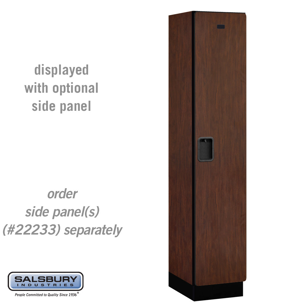 15" Wide Single Tier Designer Wood Locker - 1 Wide - 6 Feet High - 18 Inches Deep - Mahogany