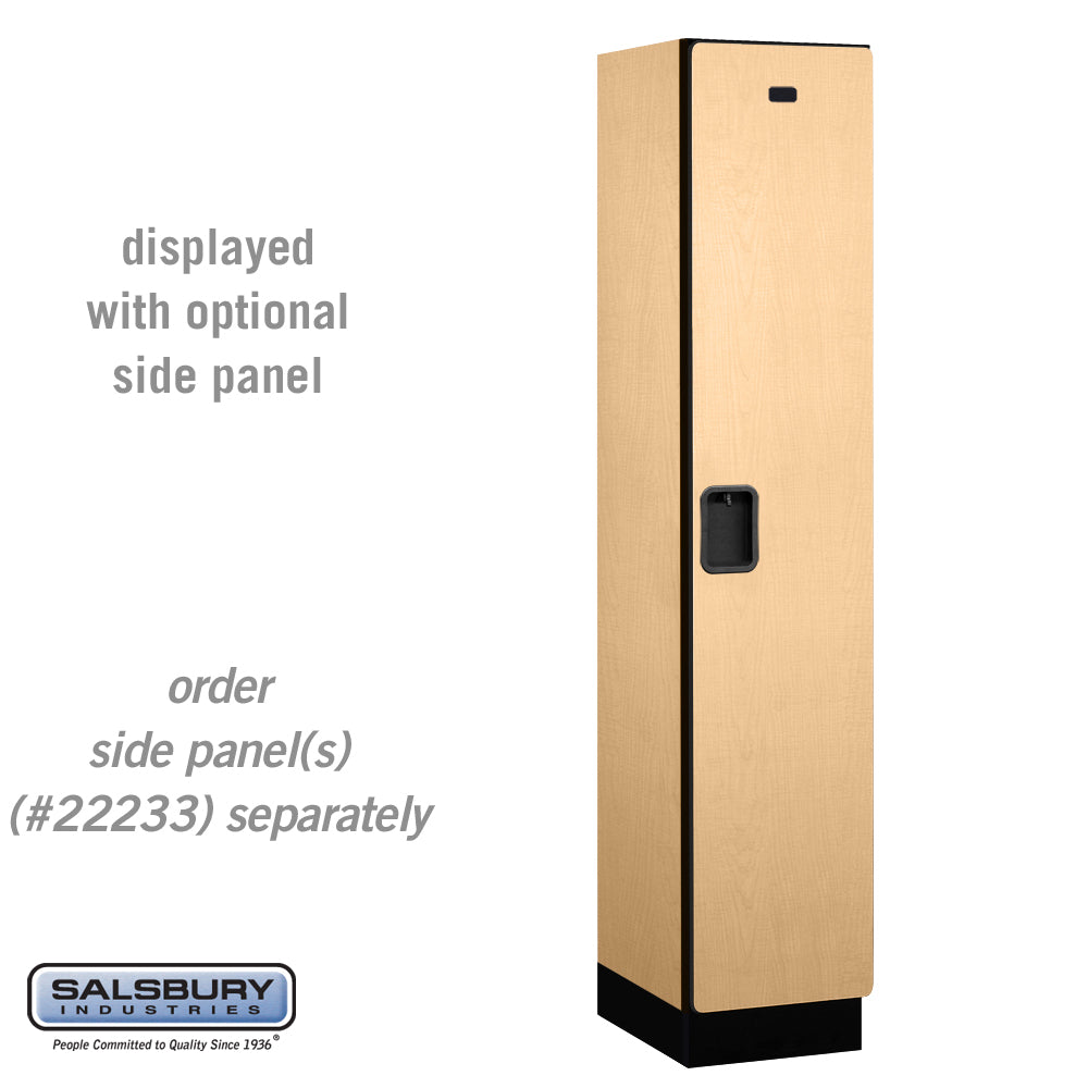 15" Wide Single Tier Designer Wood Locker - 1 Wide - 6 Feet High - 18 Inches Deep - Maple