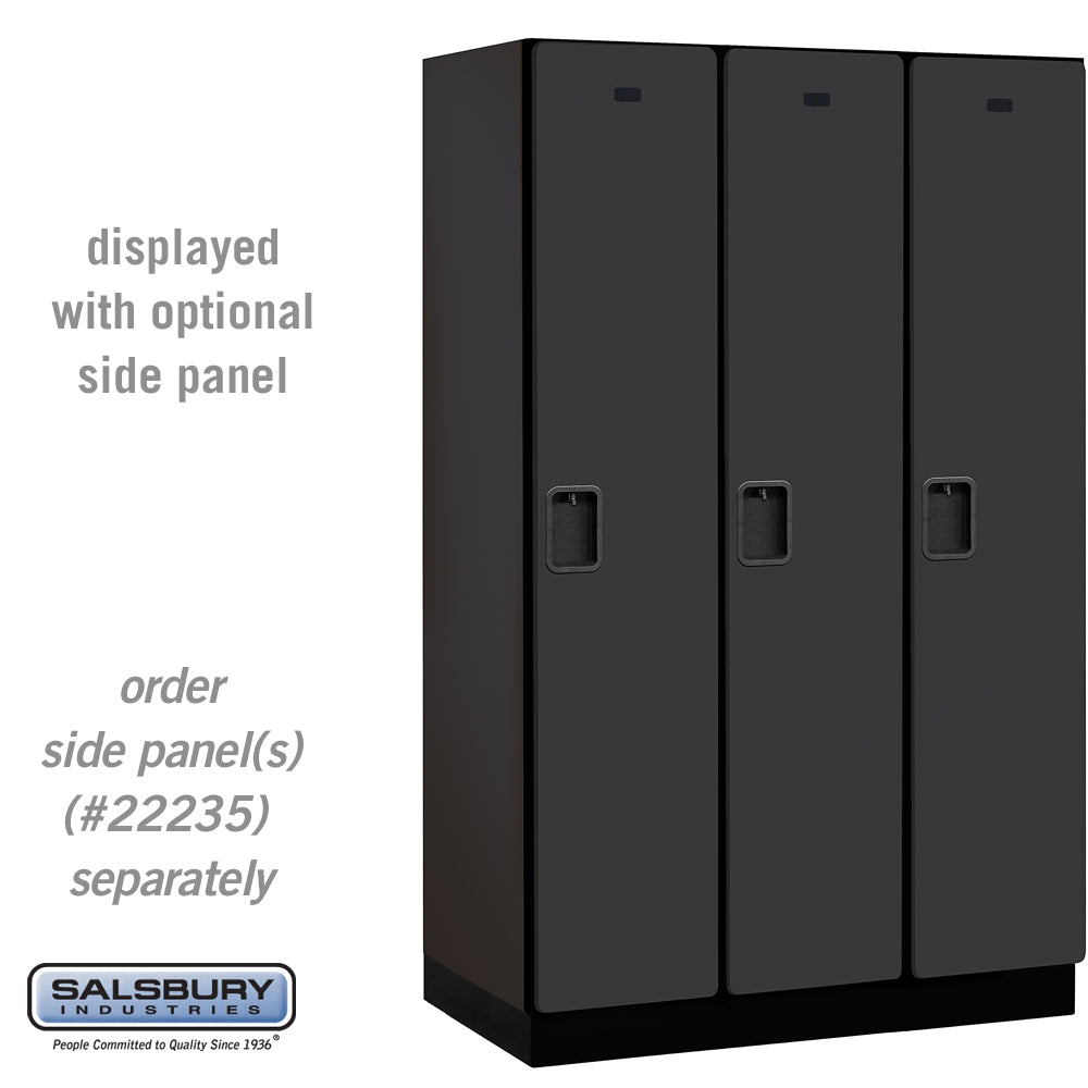 15" Wide Single Tier Designer Wood Locker - 3 Wide - 6 Feet High - 21 Inches Deep - Black