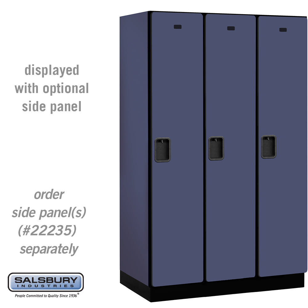 15" Wide Single Tier Designer Wood Locker - 3 Wide - 6 Feet High - 21 Inches Deep - Blue