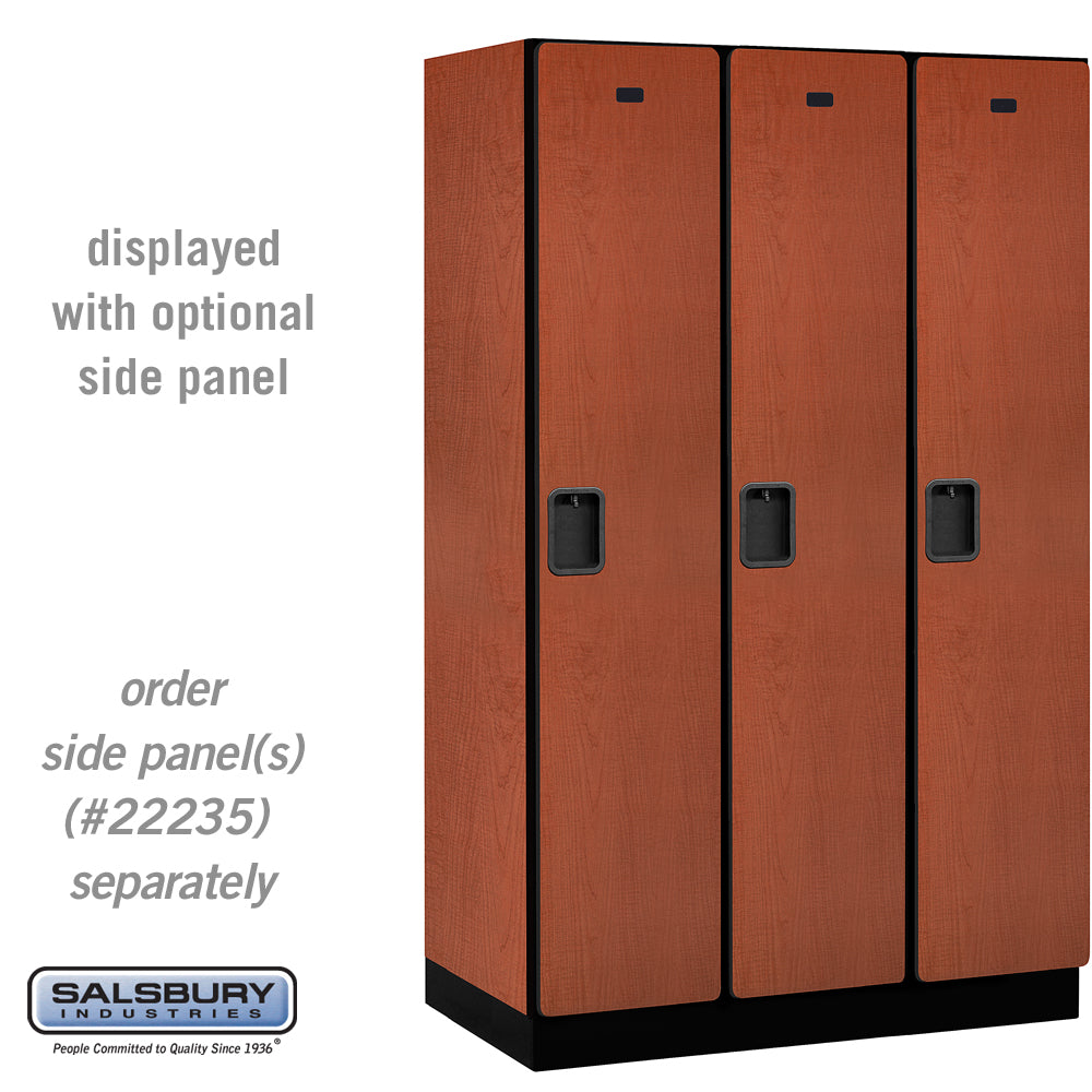 15" Wide Single Tier Designer Wood Locker - 3 Wide - 6 Feet High - 21 Inches Deep - Cherry