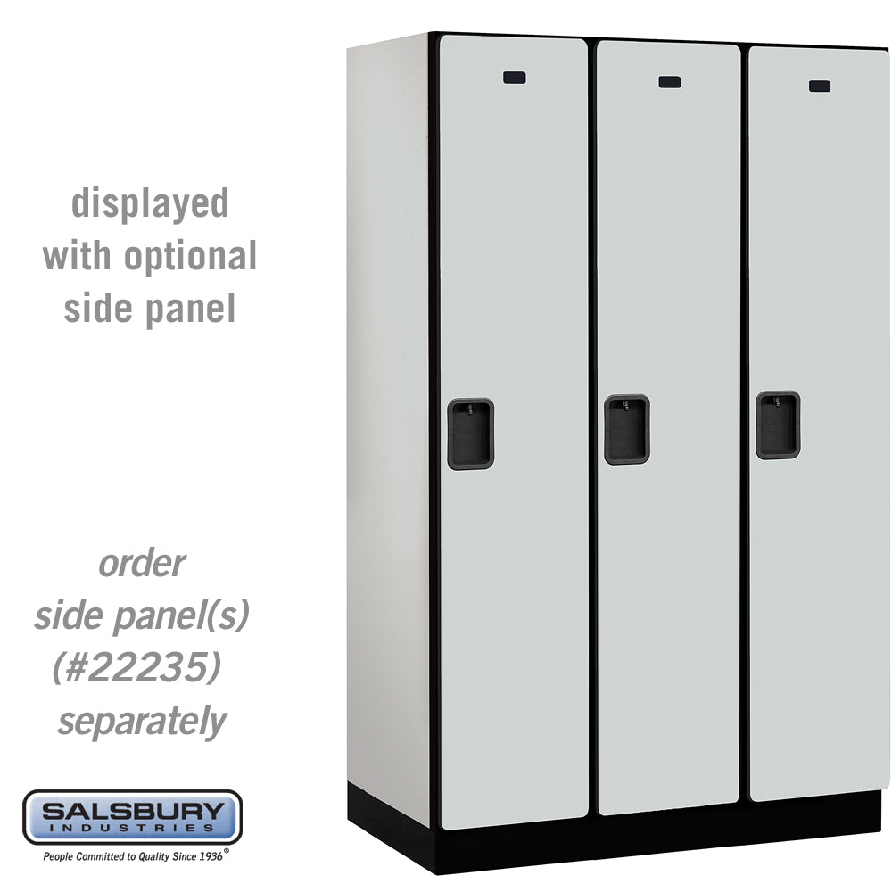 15" Wide Single Tier Designer Wood Locker - 3 Wide - 6 Feet High - 21 Inches Deep - Gray