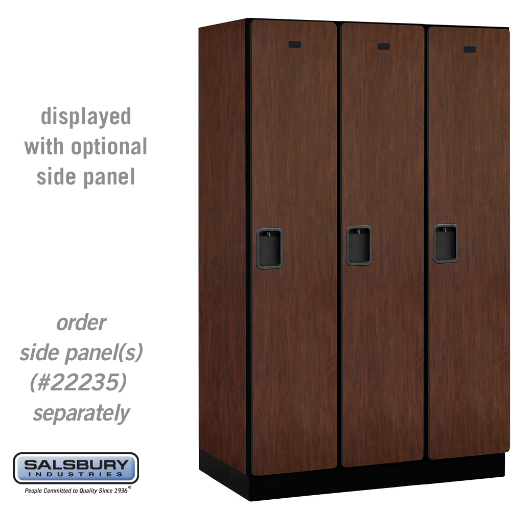 15" Wide Single Tier Designer Wood Locker - 3 Wide - 6 Feet High - 21 Inches Deep - Mahogany