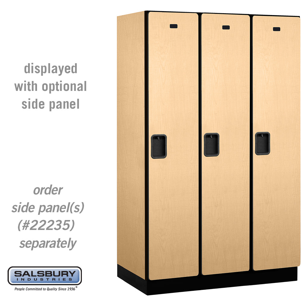 15" Wide Single Tier Designer Wood Locker - 3 Wide - 6 Feet High - 21 Inches Deep - Maple