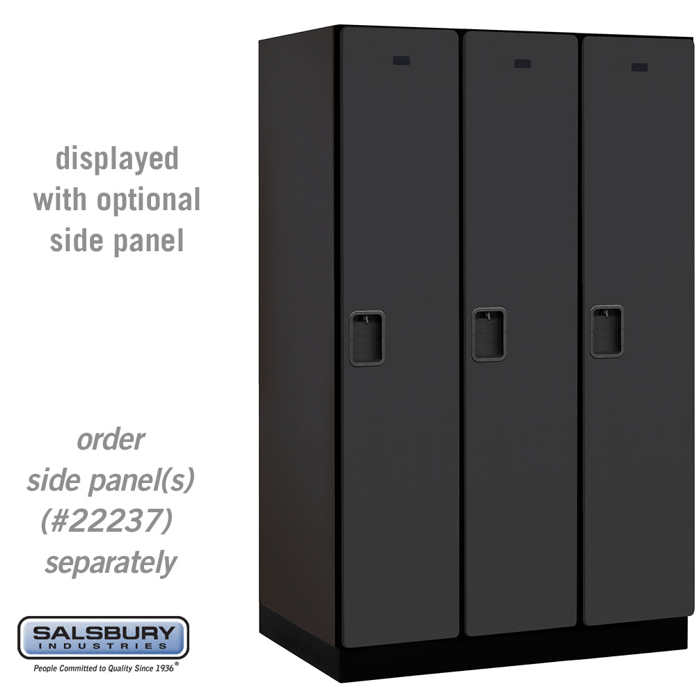 15" Wide Single Tier Designer Wood Locker - 3 Wide - 6 Feet High - 24 Inches Deep - Black