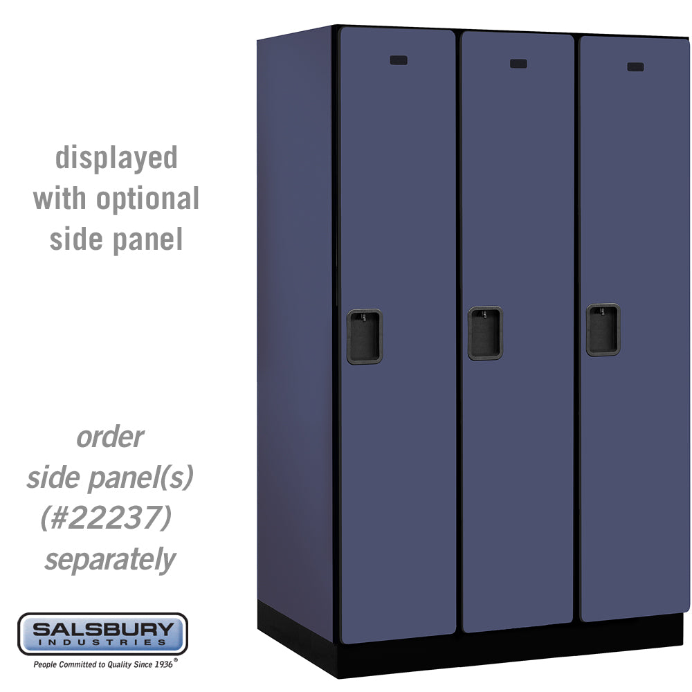 15" Wide Single Tier Designer Wood Locker - 3 Wide - 6 Feet High - 24 Inches Deep - Blue