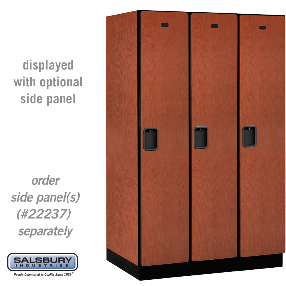 15" Wide Single Tier Designer Wood Locker - 3 Wide - 6 Feet High - 24 Inches Deep - Cherry