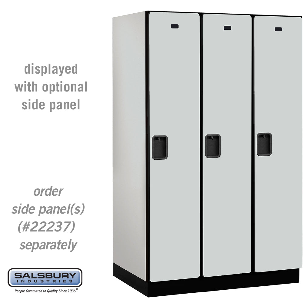 15" Wide Single Tier Designer Wood Locker - 3 Wide - 6 Feet High - 24 Inches Deep - Gray