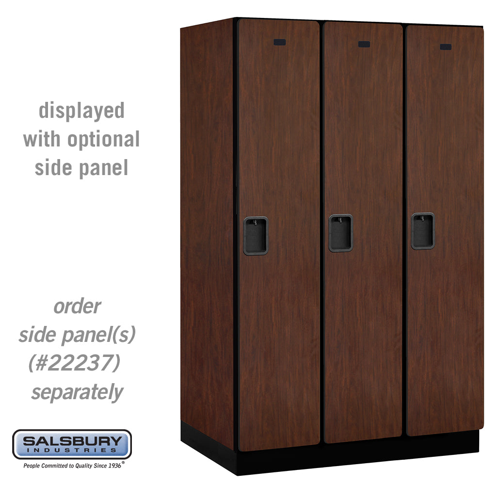 15" Wide Single Tier Designer Wood Locker - 3 Wide - 6 Feet High - 24 Inches Deep - Mahogany