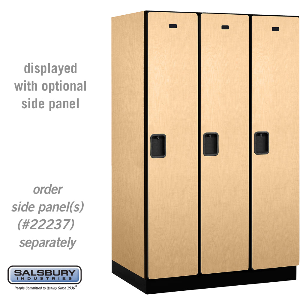 15" Wide Single Tier Designer Wood Locker - 3 Wide - 6 Feet High - 24 Inches Deep - Maple