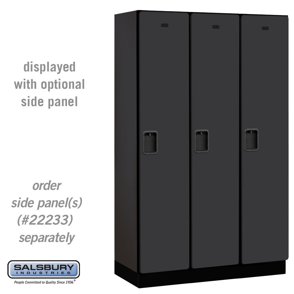 15" Wide Single Tier Designer Wood Locker - 3 Wide - 6 Feet High - 18 Inches Deep - Black