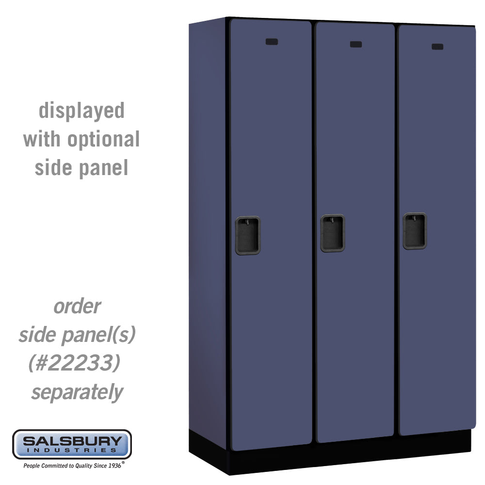 15" Wide Single Tier Designer Wood Locker - 3 Wide - 6 Feet High - 18 Inches Deep - Blue