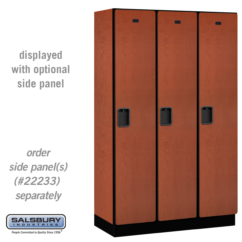 15" Wide Single Tier Designer Wood Locker - 3 Wide - 6 Feet High - 18 Inches Deep - Cherry