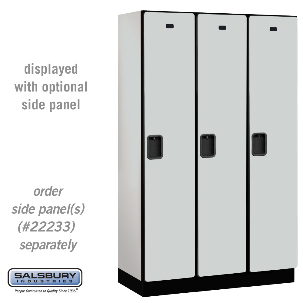 15" Wide Single Tier Designer Wood Locker - 3 Wide - 6 Feet High - 18 Inches Deep - Gray