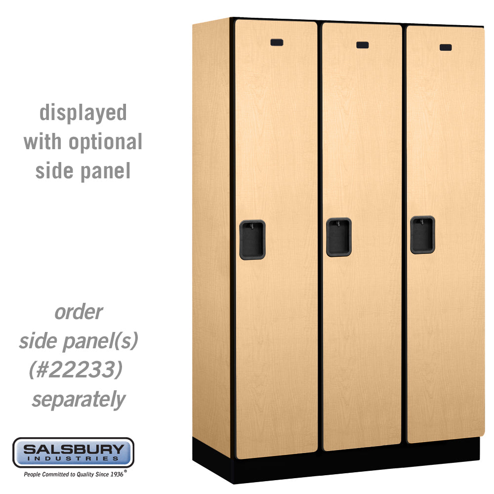 15" Wide Single Tier Designer Wood Locker - 3 Wide - 6 Feet High - 18 Inches Deep - Maple