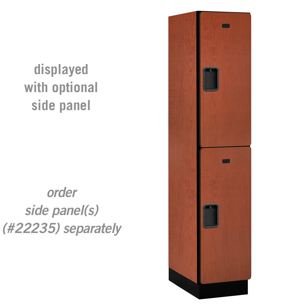 15" Wide Double Tier Designer Wood Locker - 1 Wide - 6 Feet High - 21 Inches Deep - Cherry