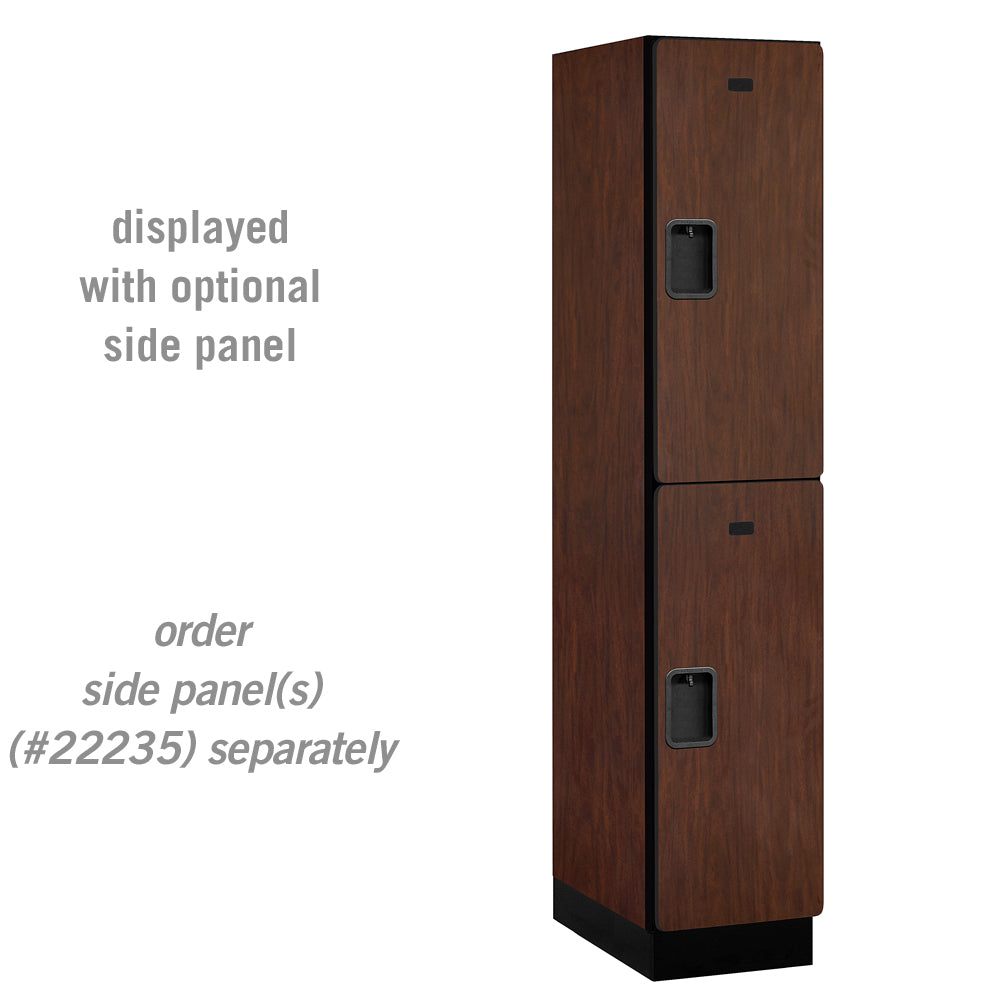 15" Wide Double Tier Designer Wood Locker - 1 Wide - 6 Feet High - 21 Inches Deep - Mahogany