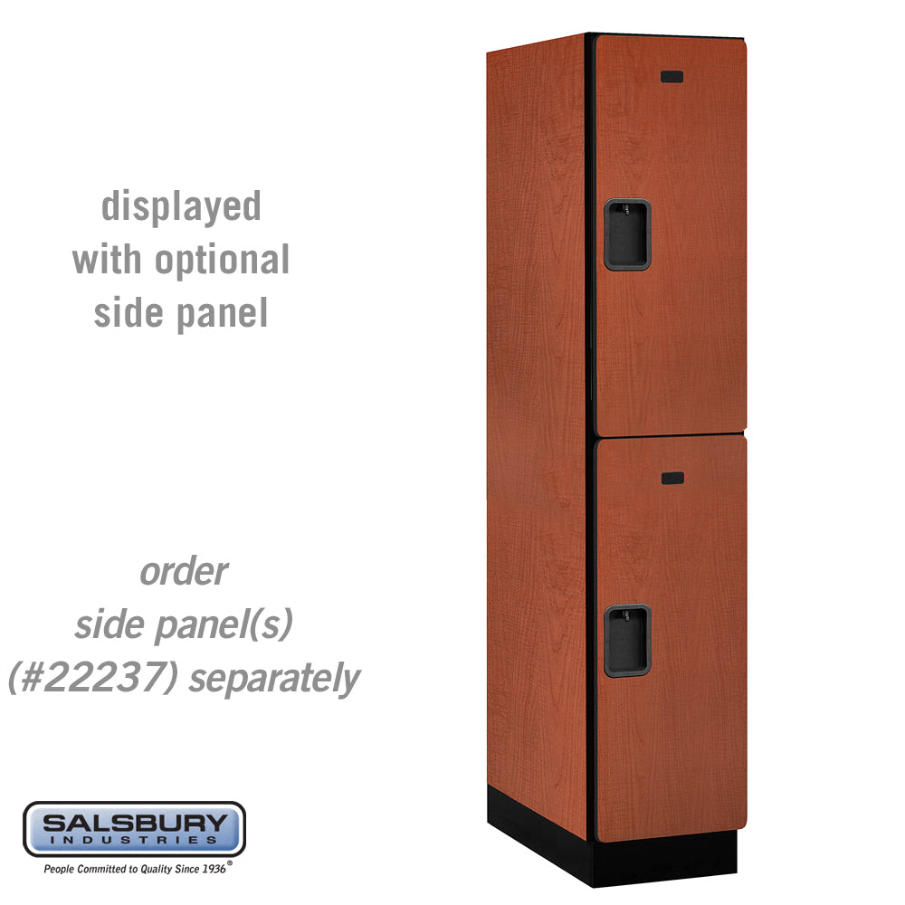 15" Wide Double Tier Designer Wood Locker - 1 Wide - 6 Feet High - 24 Inches Deep - Cherry