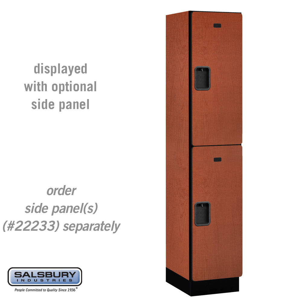 15" Wide Double Tier Designer Wood Locker - 1 Wide - 6 Feet High - 18 Inches Deep - Cherry