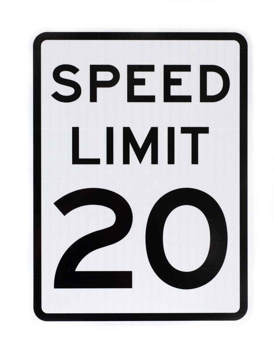 Zing Speed Limit Sign 20, Recycled Aluminum, 24"x18"