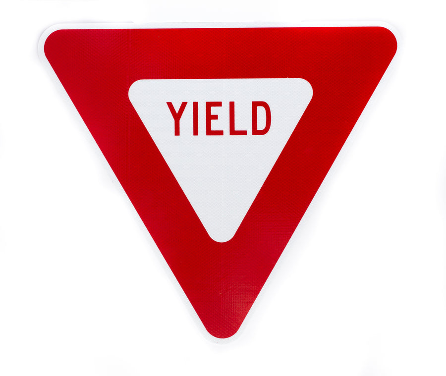 Zing Traffic Sign, Yield, Recycled Aluminum, 24"x24"