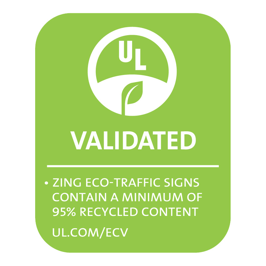ZING 2232 Eco Traffic Sign, STOP, 24Hx24W, Engineer Grade Prismatic, Recycled Aluminum