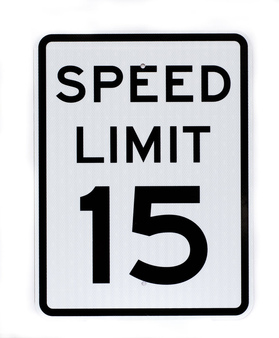 Zing Traffic Sign, Speed Limit 15, 24"x18", Recycled Aluminum