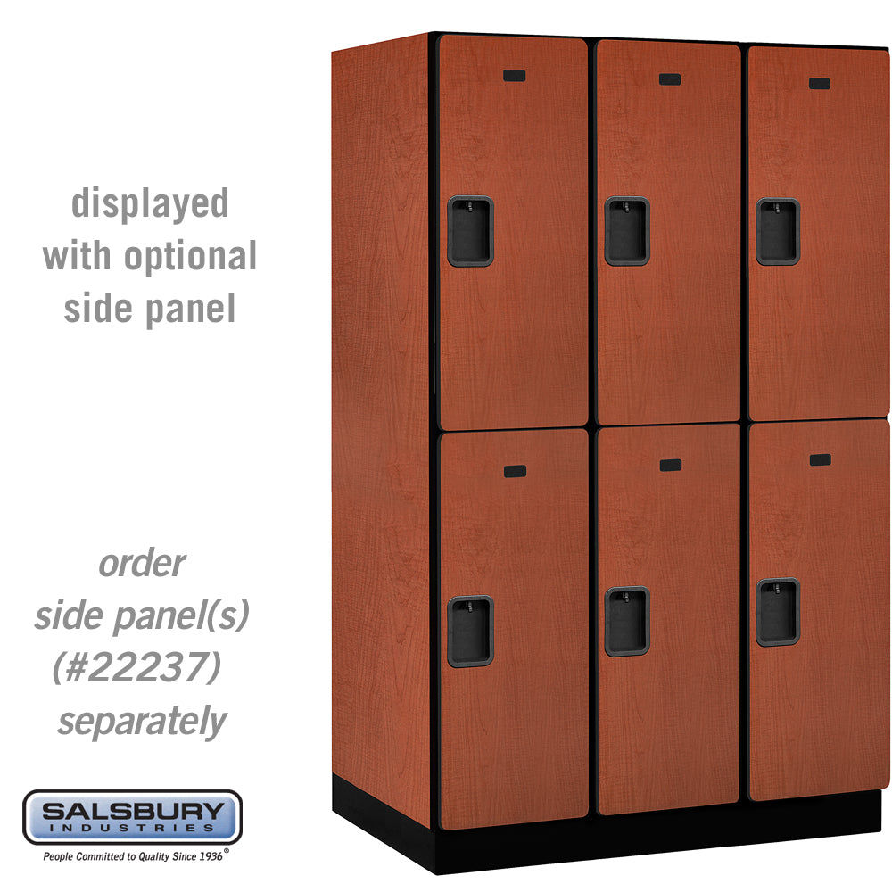 15" Wide Double Tier Designer Wood Locker - 3 Wide - 6 Feet High - 24 Inches Deep - Cherry