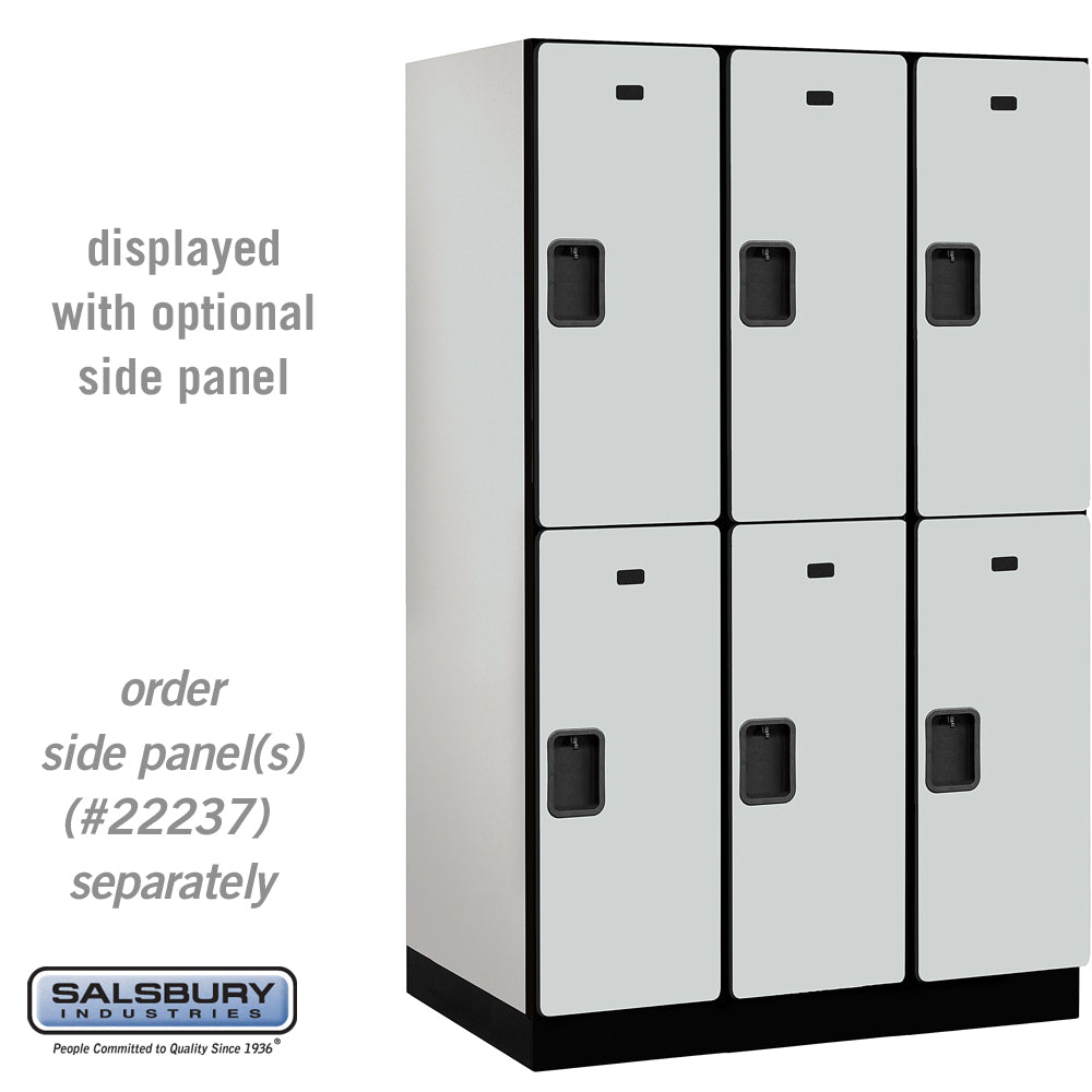 15" Wide Double Tier Designer Wood Locker - 3 Wide - 6 Feet High - 24 Inches Deep - Gray