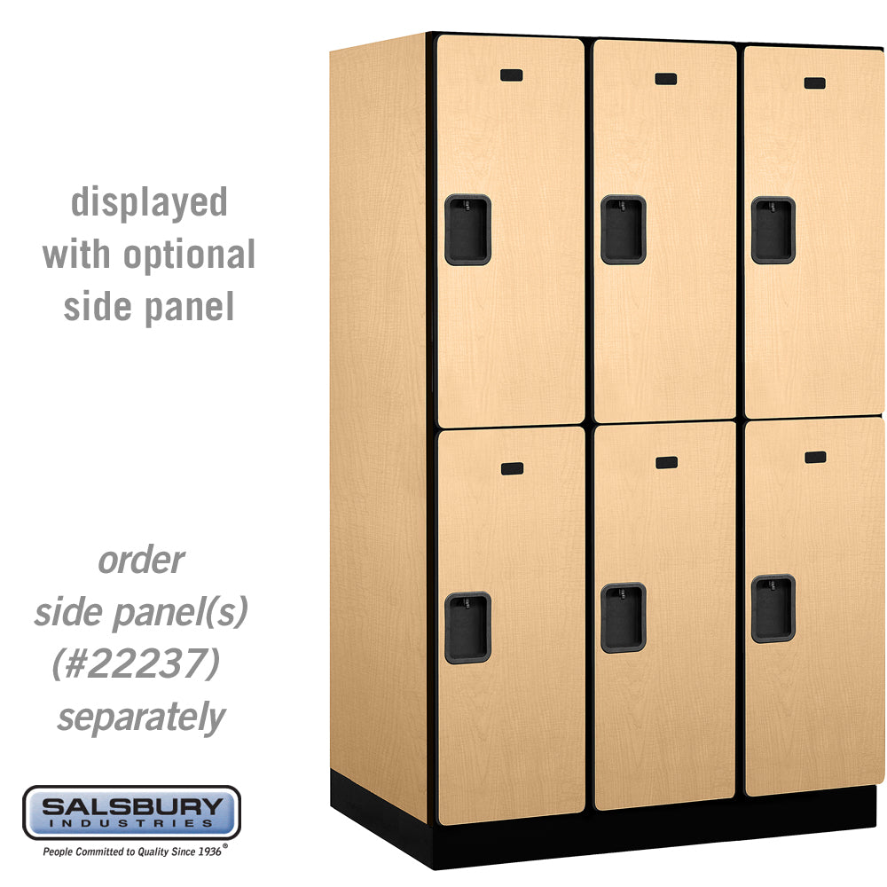 15" Wide Double Tier Designer Wood Locker - 3 Wide - 6 Feet High - 24 Inches Deep - Maple