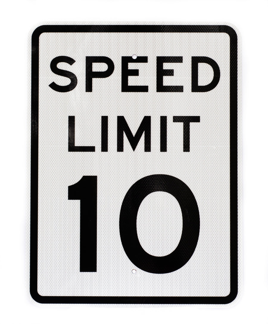 Zing Traffic Sign, Speed Limit 10 MPH, Recycled Aluminum, 24"x18"
